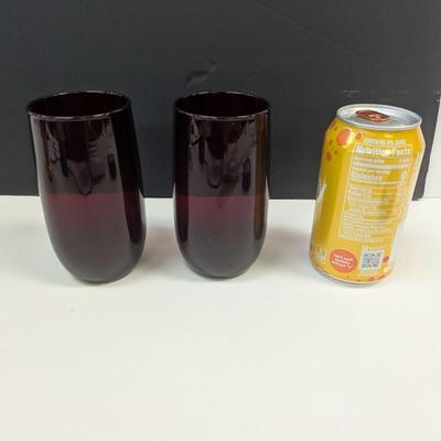 Sale Photo Thumbnail #306: 2 - Anchor Hocking Ruby Red Depression Glasses