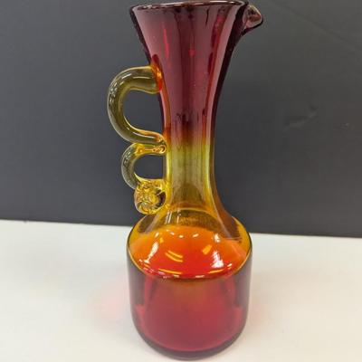 Sale Photo Thumbnail #63: Vintage Amberina Glass Pitcher