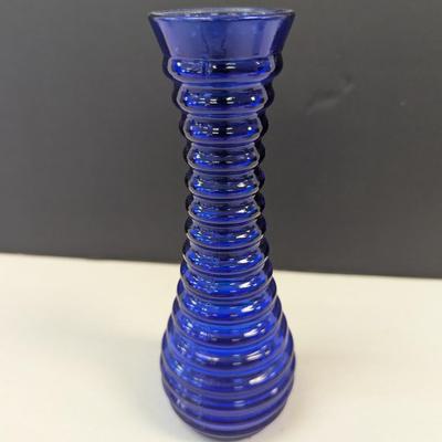 Sale Photo Thumbnail #317: Cobalt Blue Ribbed Bud Vase
