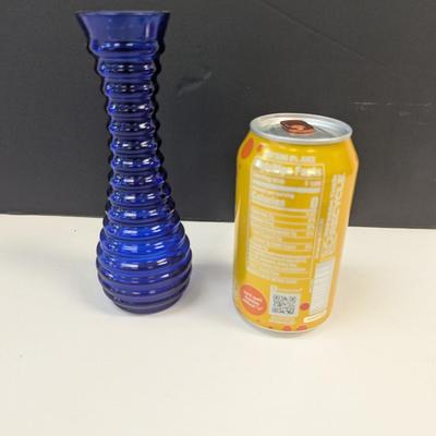 Sale Photo Thumbnail #319: Cobalt Blue Ribbed Bud Vase