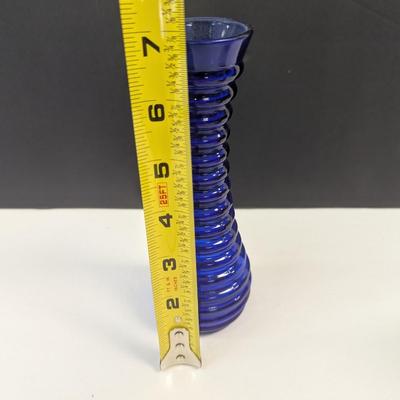 Sale Photo Thumbnail #320: Cobalt Blue Ribbed Bud Vase