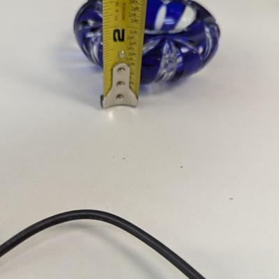 Sale Photo Thumbnail #331: Hand Cut Bohemian Style Crystal Cobalt Blue Bowl