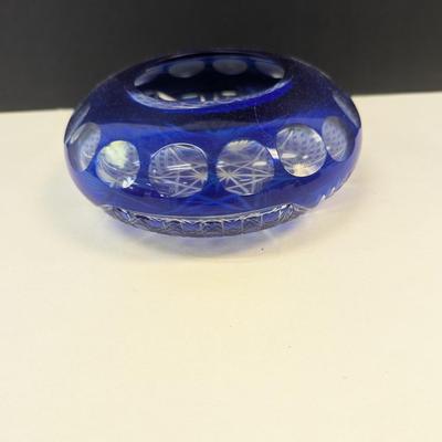 Sale Photo Thumbnail #333: Hand Cut Bohemian Style Crystal Cobalt Blue Bowl