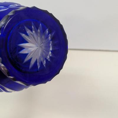 Sale Photo Thumbnail #359: Hand Cut Crystal Cobalt Blue Vase