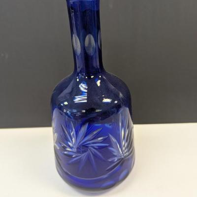 Sale Photo Thumbnail #363: Hand Cut Crystal Cobalt Blue Vase