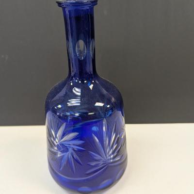 Sale Photo Thumbnail #364: Hand Cut Crystal Cobalt Blue Vase