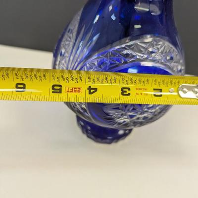 Sale Photo Thumbnail #374: Hand Cut Crystal Cobalt Blue Vase