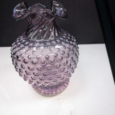 Sale Photo Thumbnail #391: Tiara Indiana Glass Amethyst Purple Hobnail Vase