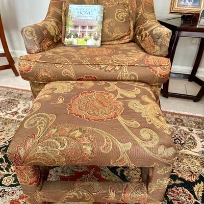 Furniture - Pair of custom Club Chairs w/ painting, lamp & decor