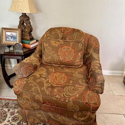 Furniture - Pair of custom Club Chairs w/ painting, lamp & decor