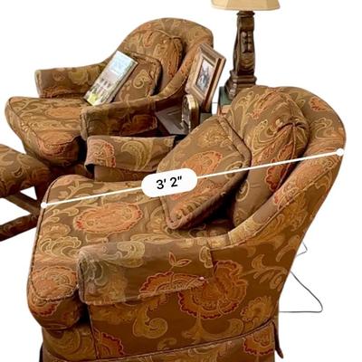 Furniture - Pair of custom Club Chairs w/ painting, lamp & decor