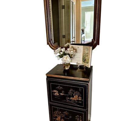 Furniture -Chinoiserie File cabinet Mirror, decor