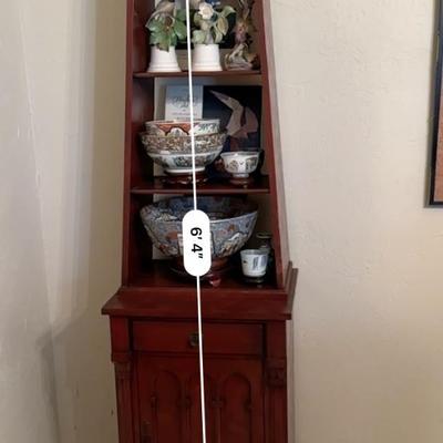 Furniture -obelisk shaped display case with lower cabinet - contents sold separately