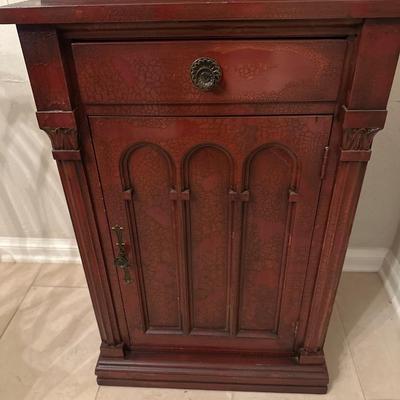 Furniture -obelisk shaped display case with lower cabinet - contents sold separately