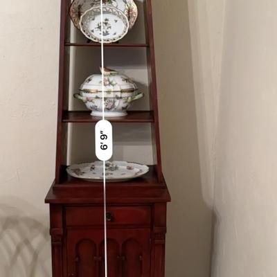 Furniture -obelisk shaped display case with lower cabinet- contents sold separately