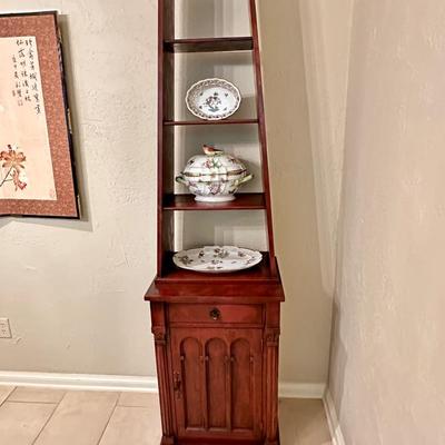 Furniture -obelisk shaped display case with lower cabinet- contents sold separately