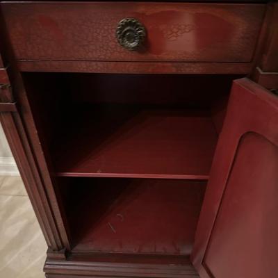 Furniture -obelisk shaped display case with lower cabinet- contents sold separately