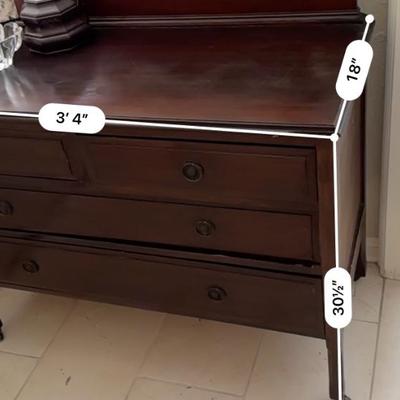 Furniture - Antique Mirrored Dresser w/ decor