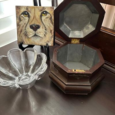 Furniture - Antique Mirrored Dresser w/ decor