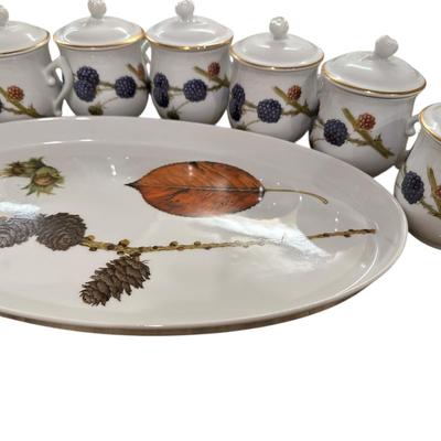 China- Royal Worcester Evesham Pot De Creme set & Covered Casserole
