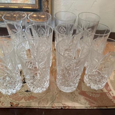 Crystal Highball tumblers - unmarked set of 12