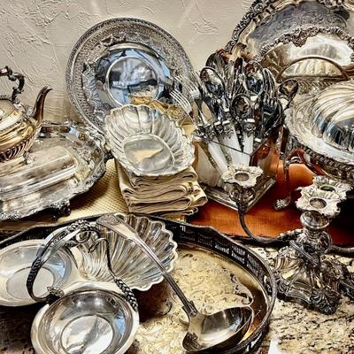 Kitchen Lot - Silverplate Wallace, Reed & Barton & more