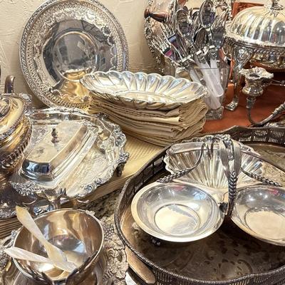 Kitchen Lot - Silverplate Wallace, Reed & Barton & more