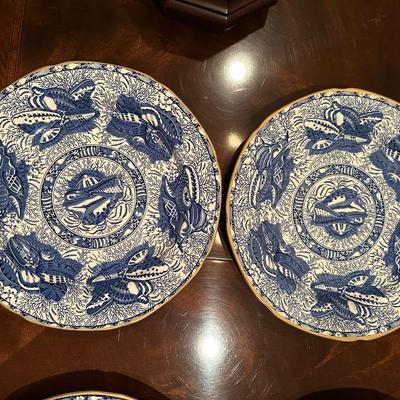 China- Mottaheda- Blue Torquay Plates Set of 6