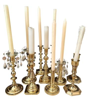 Decor- Brass candle sticks by Baldwin, EB BB