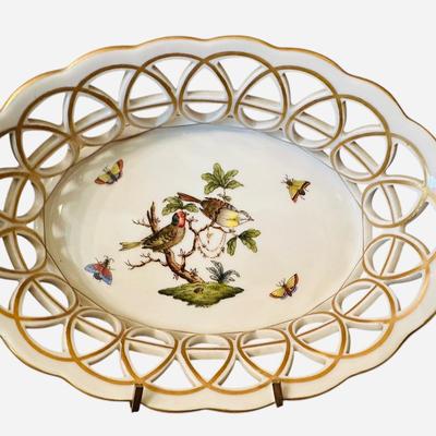 Decor - China - Herend Oval Bowl Rothschild Pattern