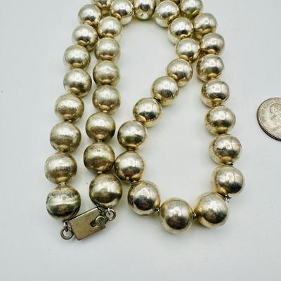 Jewelry - Mexican Sterling 21” handmade ball chain