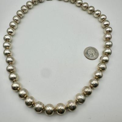 Jewelry - Mexican Sterling 21” handmade ball chain