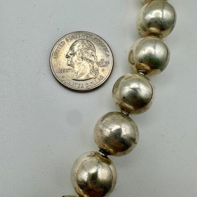 Jewelry - Mexican Sterling 21” handmade ball chain