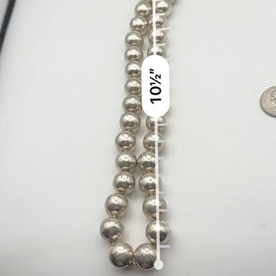 Jewelry - Mexican Sterling 21” handmade ball chain