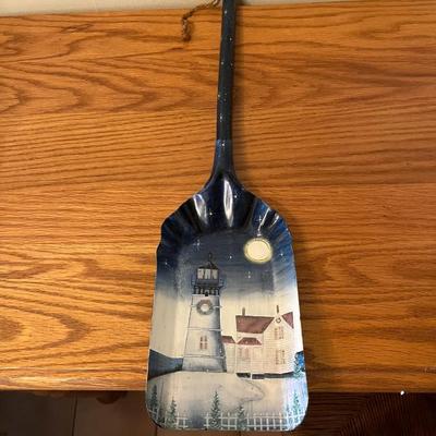 Sale Photo Thumbnail #225: Hand Painted Coal Shovel Wall Art With LIghthouse