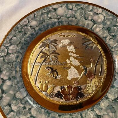Sale Photo Thumbnail #239: Vintage Chokin Japanese Art Form Souvenir Plate From Hawaii   10.5" Wide