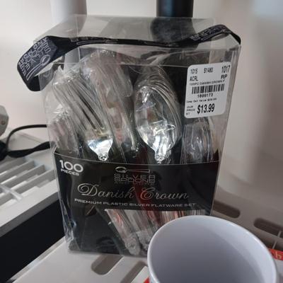 HEAVY PLASTIC DINNERWARE, SERVING PIECES AND MORE