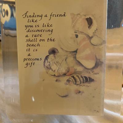 Sale Photo Thumbnail #260: Watercolor and calligraphy print with music box.  By Katy Fischer.   Works