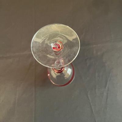 Red Swirl Wine Glasses, Hammered & Frosted Stem Martini Glasses & More (PC-BC)