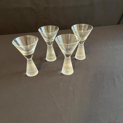 Red Swirl Wine Glasses, Hammered & Frosted Stem Martini Glasses & More (PC-BC)