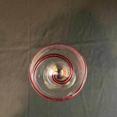 Red Swirl Wine Glasses, Hammered & Frosted Stem Martini Glasses & More (PC-BC)