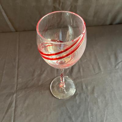 Red Swirl Wine Glasses, Hammered & Frosted Stem Martini Glasses & More (PC-BC)
