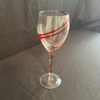 Red Swirl Wine Glasses, Hammered & Frosted Stem Martini Glasses & More (PC-BC)