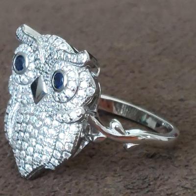 Sapphire Owl Ring