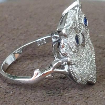 Sapphire Owl Ring