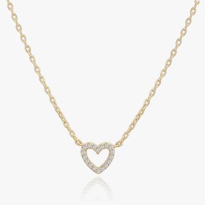 PAVOI 14K Gold Plated Cubic Zirconia Heart Necklace