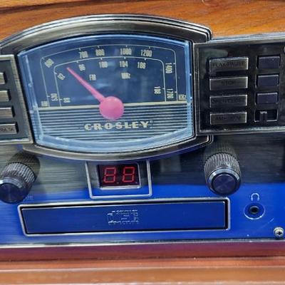 Sale Photo Thumbnail #381: Retro all in one music system.
3 speed turntable   33  45  78  
CD player, cassette payer
AM  FM  radio
built in Bluetooth receiver for streaming 
NEW