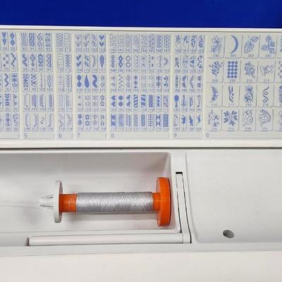 Sale Photo Thumbnail #387: This machine has been well cared for and "sews like a dream".
Vintage, computerized sewing machine, 229 stitches.
Embroidery unit has case and hoops and the embroidery arm.
Very nice condition.