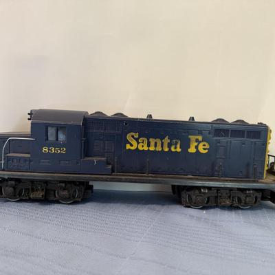 Vintage train set, mix of metal and plastic cars