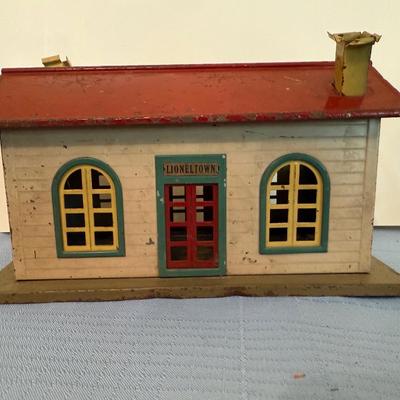 Vintage train set, mix of metal and plastic cars